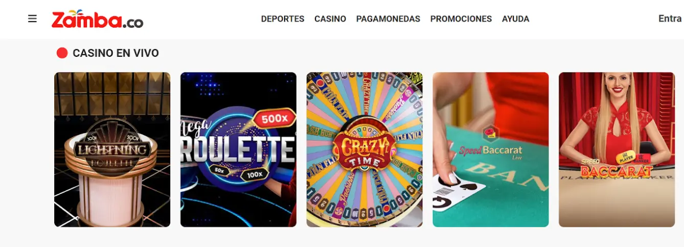 Juegos en vivo en Zamba casino casinos Bogotá zamba