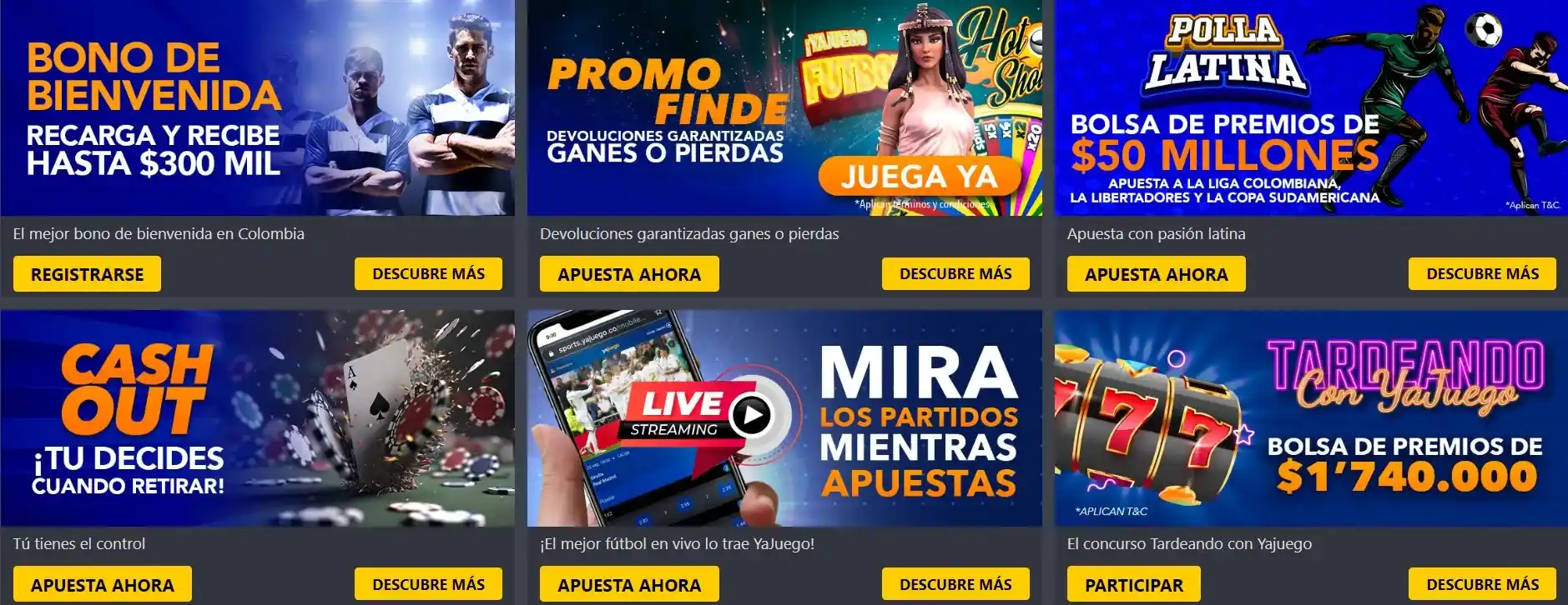 Bonos y promociones en Yajuego colombia mejores casinos yajuego